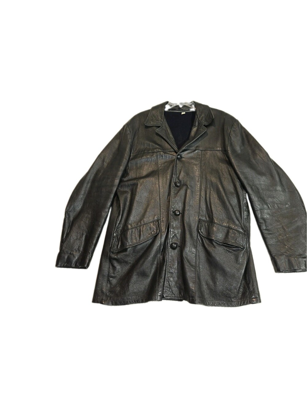 Vintage 70s 100% Cabretta Glove Leather Jacket Blazer Black Size 44 L/XL Grunge